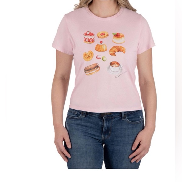 State of Mine Graphic Baby Tee Pink T-Shirt - Picture 1 of 5